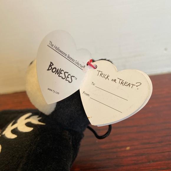 RARE ty skeleton bear boneses beanie baby vintage plush - Picture 2 of 5